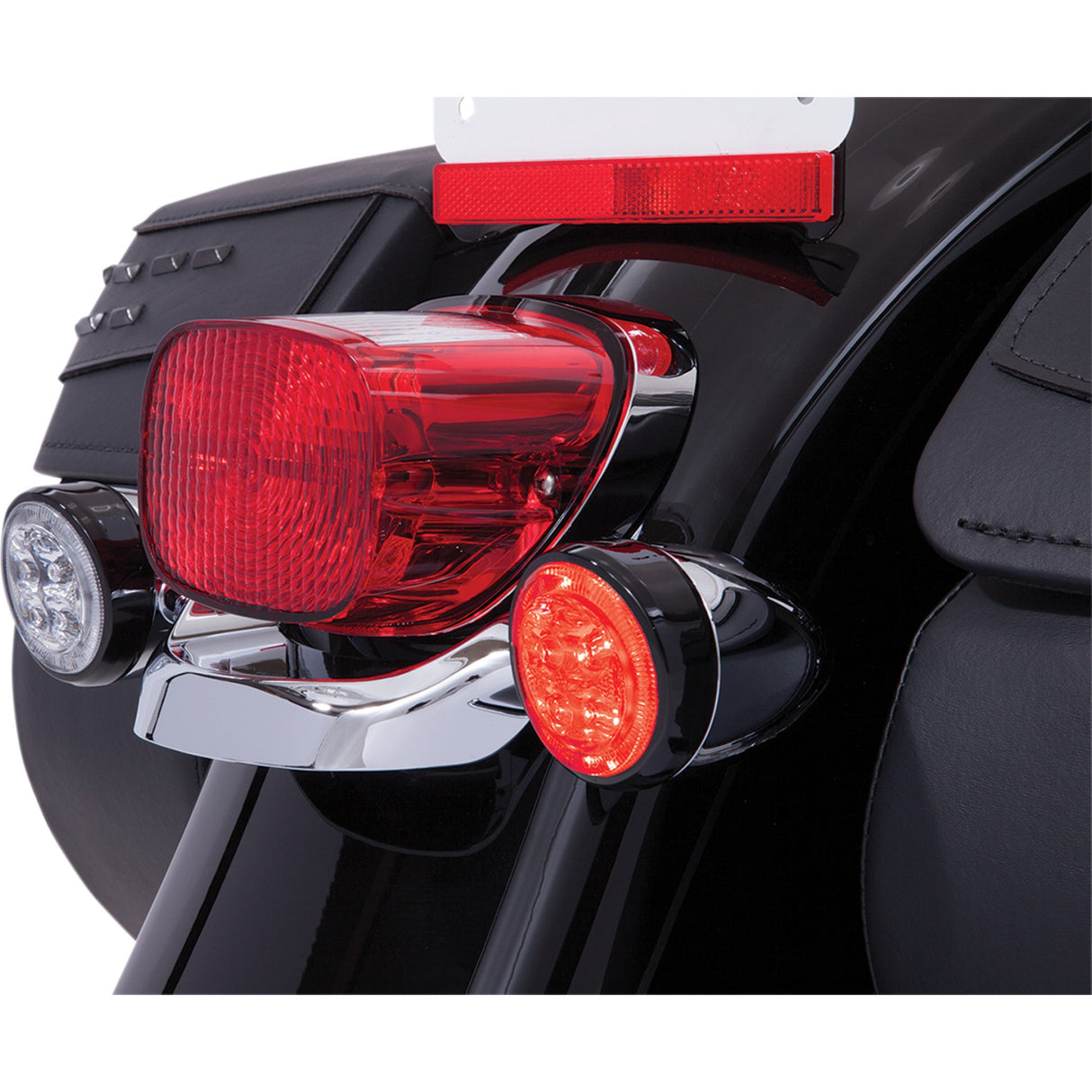 Ciro Fang® Rear Turn Signal Light Inserts Red LED Black - 45521 For Harley Motorcycles 1957-2026