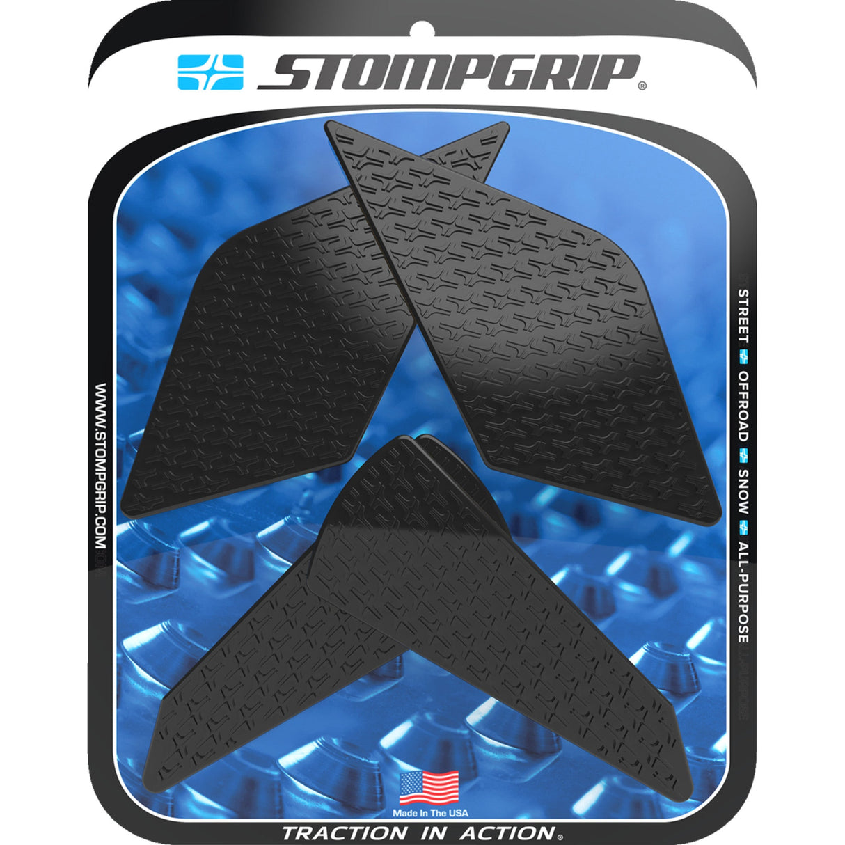 STOMPGRIP 4320-2689 55-14-0204B Icon Profile Traction Pad Tank Grips Traction Pad Tank Grips - Icon - Black - Ninja ZX-4RR