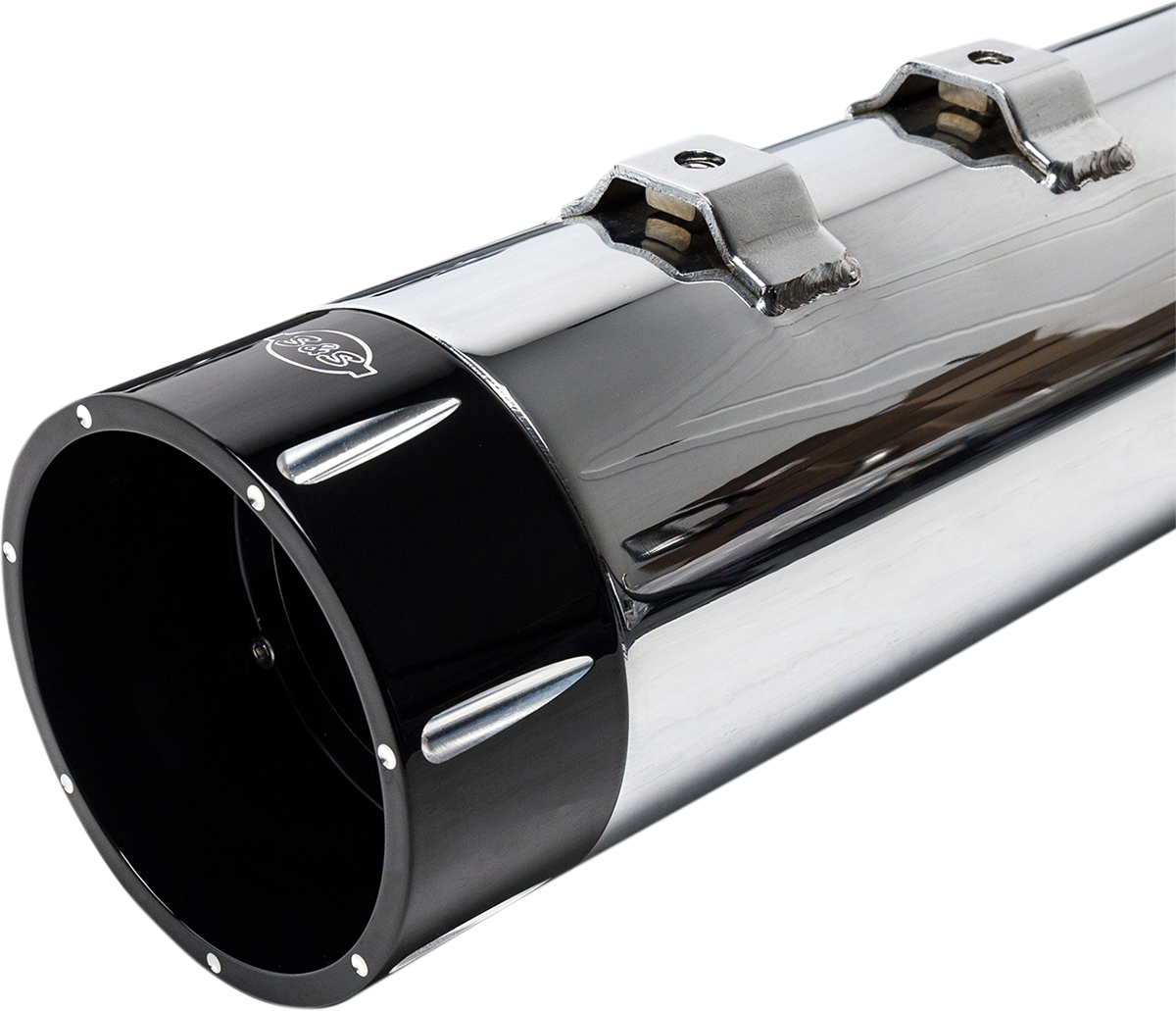4-1/2" MK45 Performance Mufflers - Chrome with Black Tracer - 1801-0851
