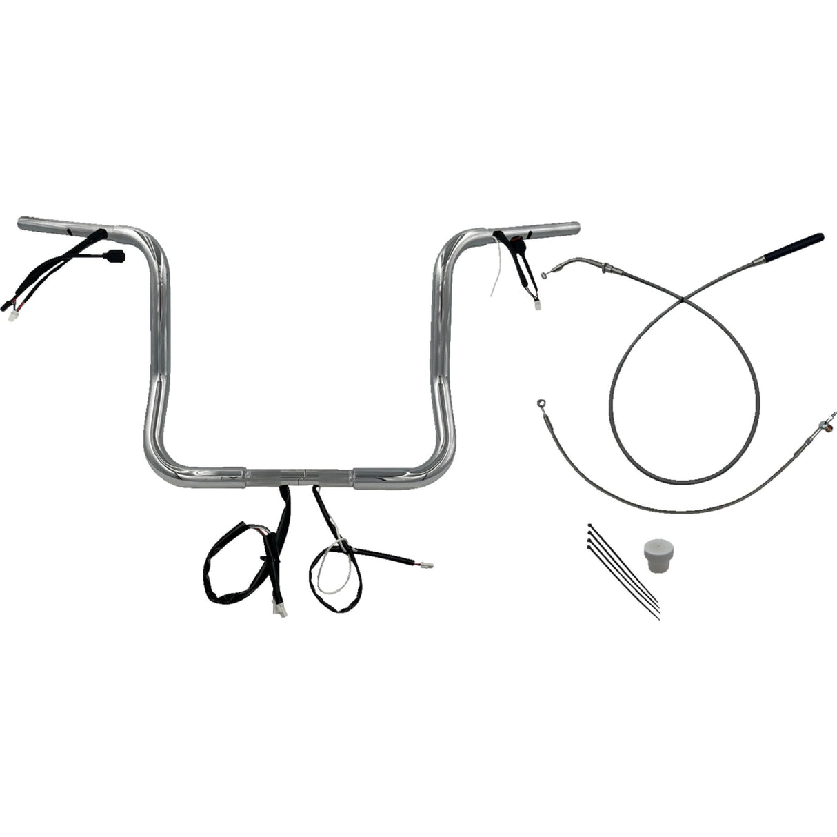 FAT Baggers INC. 1-1/4" EZ Install Round Top Handlebar 14" Chrome - 939014 For Harley Street Glide 2023-2026