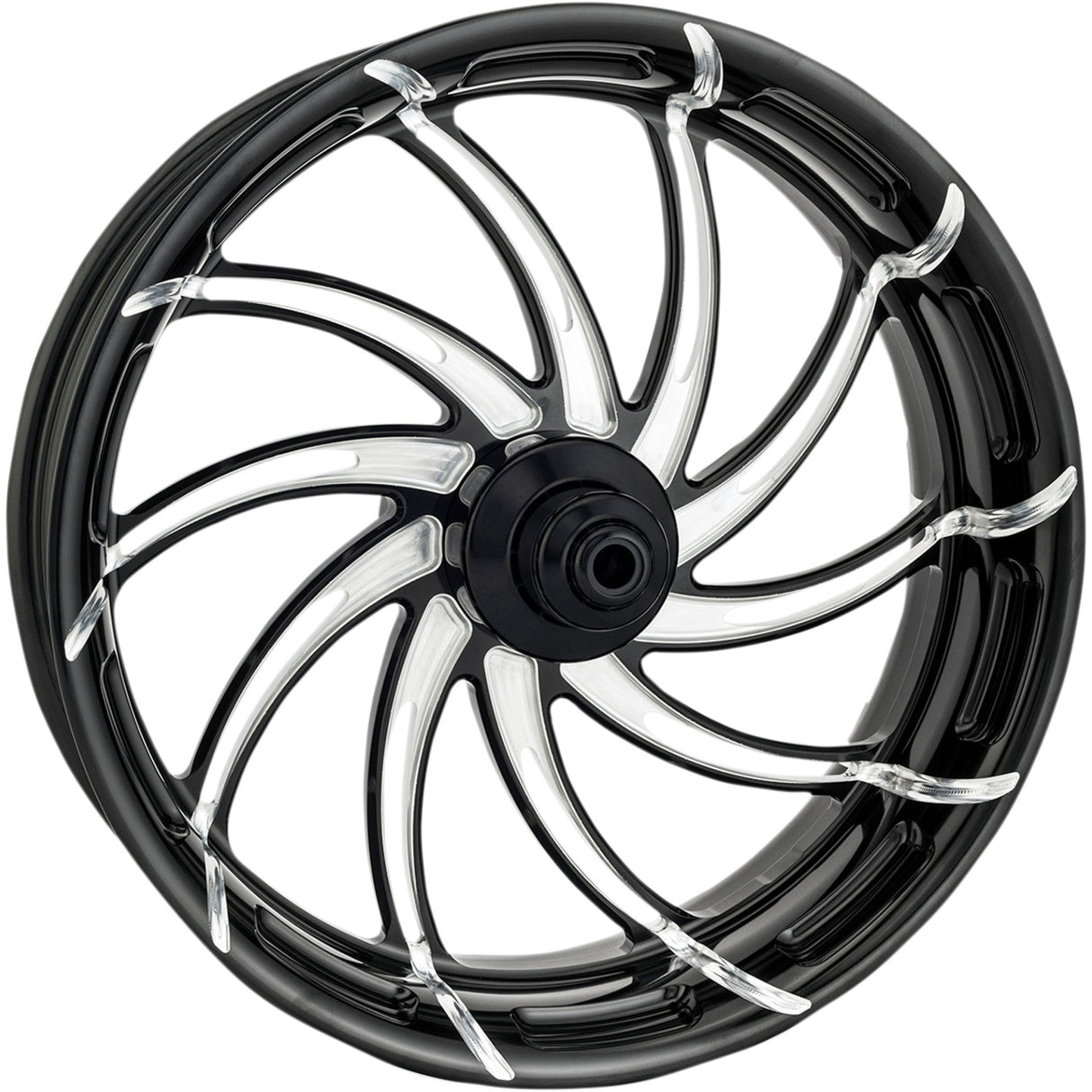 PERFORMANCE MACHINE (PM) 0201-2017 12047106SUPAJBP One-Piece Aluminum Wheel — Supra - Front - Dual Disc/with ABS - Platinum Cut™ - 21x3.5 - '08+ FL