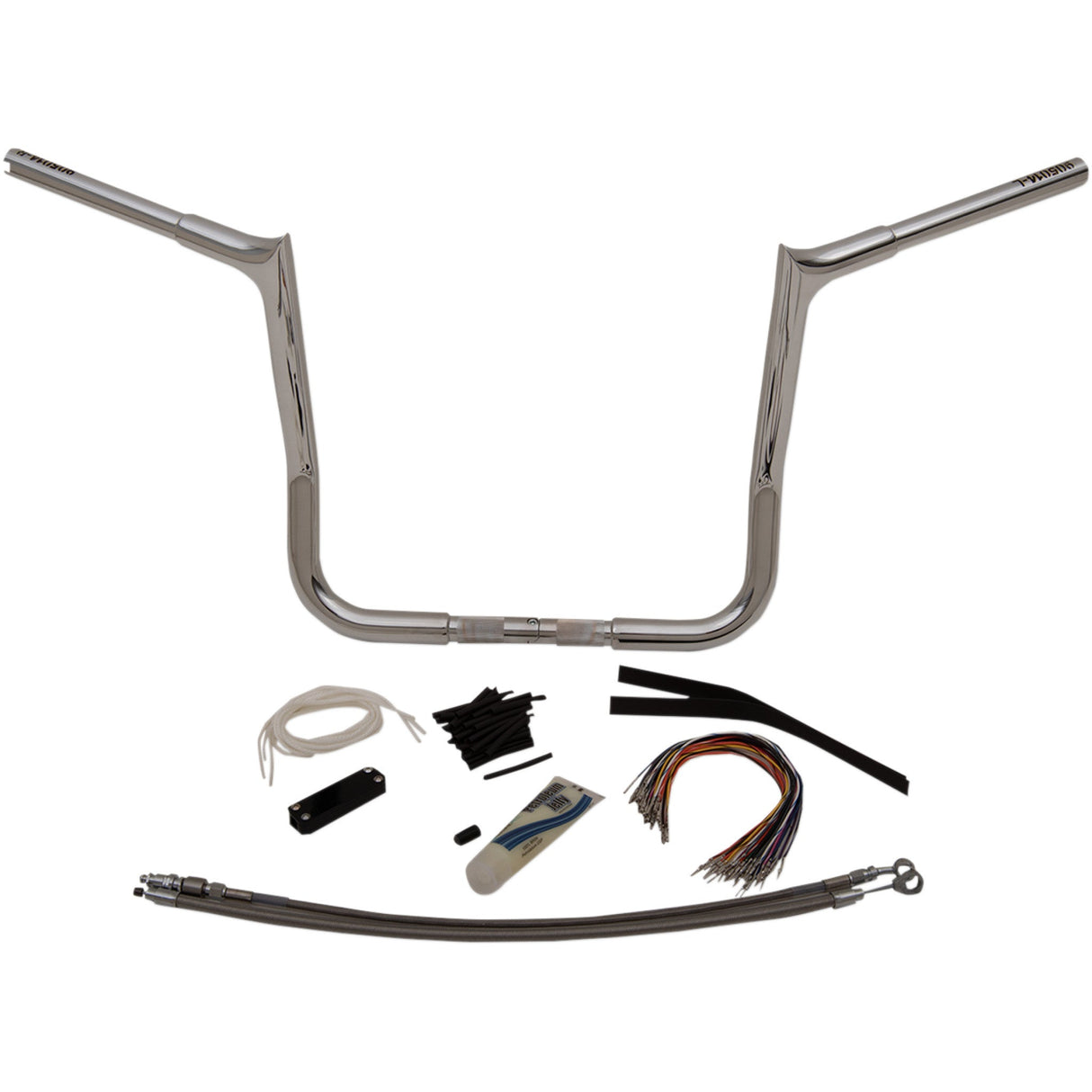 FAT Baggers INC. 1-1/4" EZ Install Pointed Top Handlebar Kit 14" Chrome - 909114 For Harley Touring 2008-2013