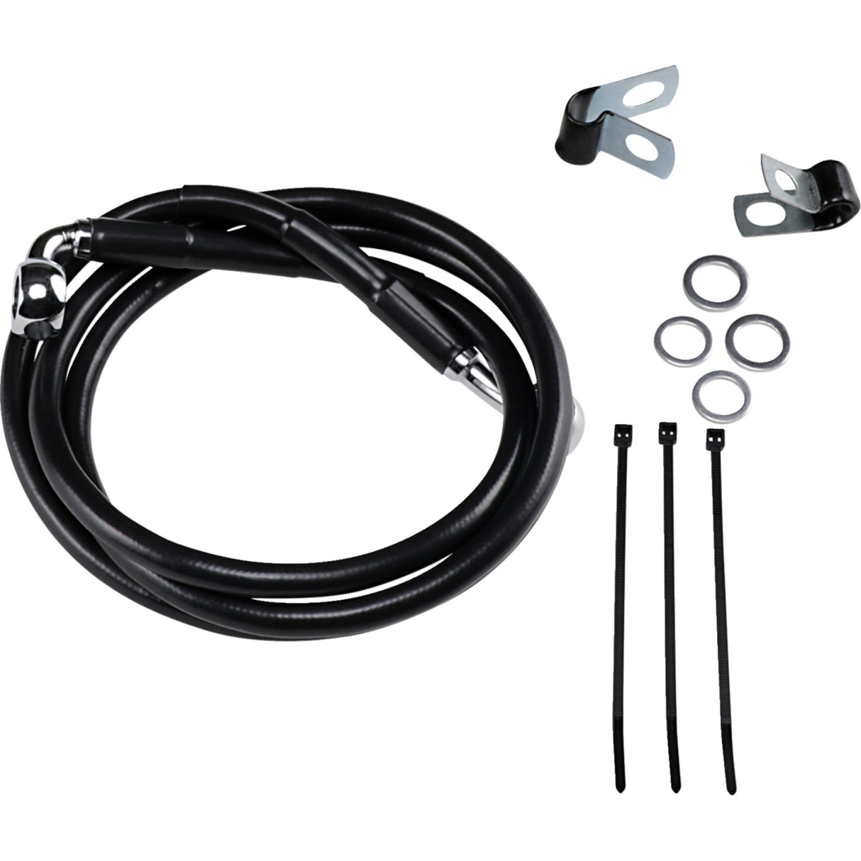 DRAG SPECIALTIES Brake Line Kit Front - Black