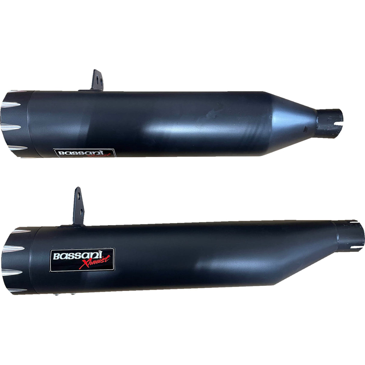Bassani Xhaust 4" Slip-On Mufflers Black - 8CH17B For Indian 2022-2025