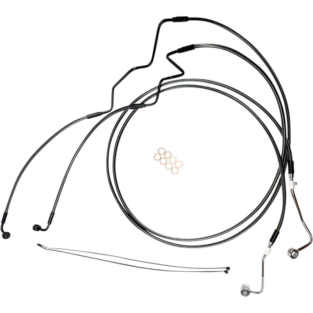 Magnum Shielding Designer Series Extended ABS Touring Lower Brake Line Kit +4" Black Pearl - AS470164 For Harley Touring 2014-2023