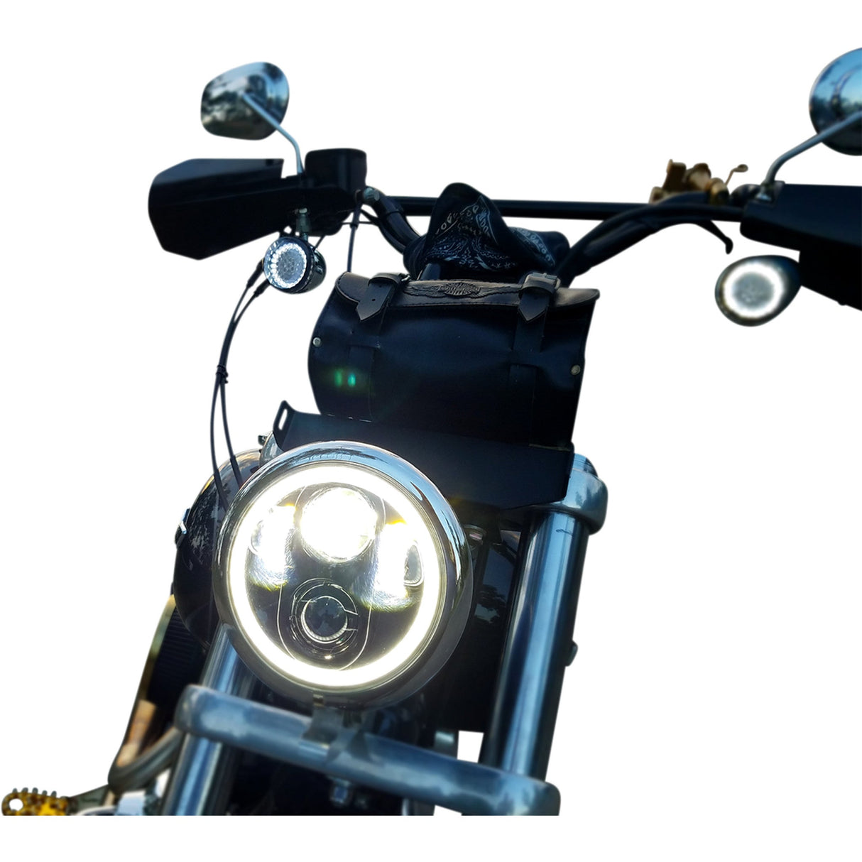 Custom Dynamics 5-3/4" LED Halo Headlamp Chrome - CD-575-H-C For Harley 1957-2022