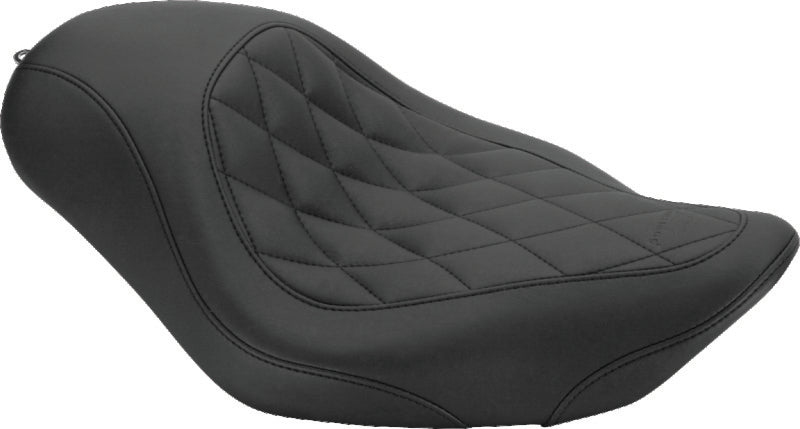 Mustang Motorcycle Mustang Wide Tripper Solo Seat Diamond Stitch Black - 76728 For Harley Sportster 2010-2021