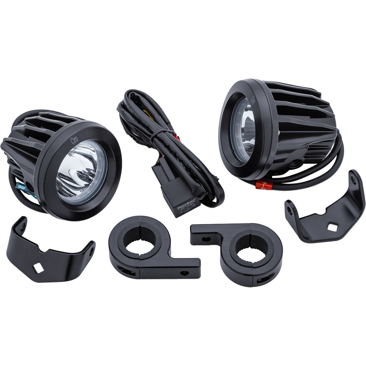 CIRO 2001-2487 45019 TAC-10 Light Cannons - Spotlight w/ Engine Guard Mount - Black