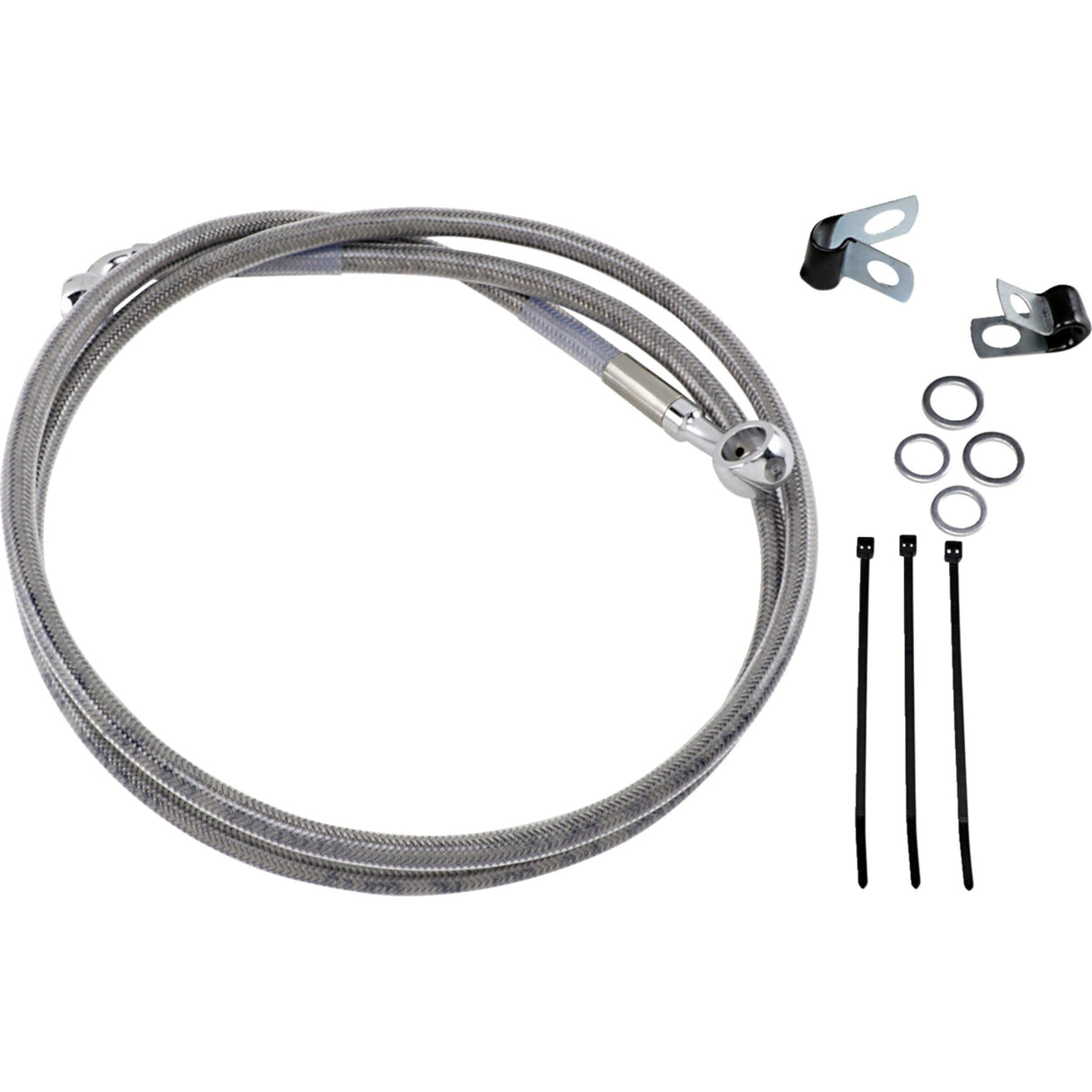 DRAG SPECIALTIES Extended Length Stainless Steel Brake Line Kit Front