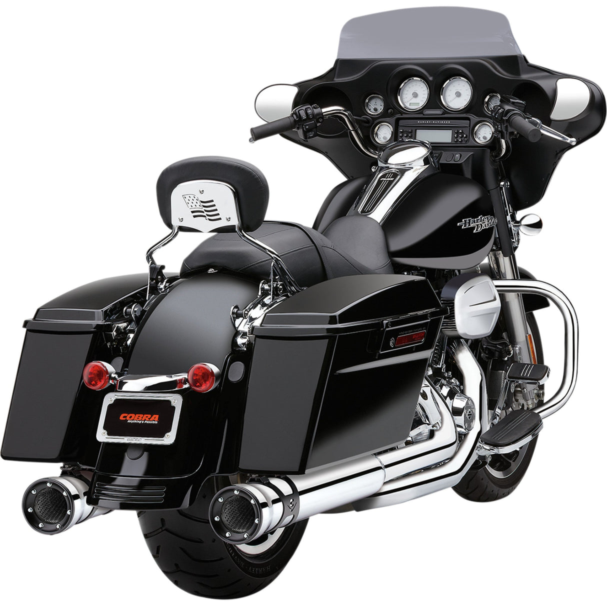 Cobra Race-Pro Slip-On Mufflers Chrome - 6218 For Harley Touring 1995-2016
