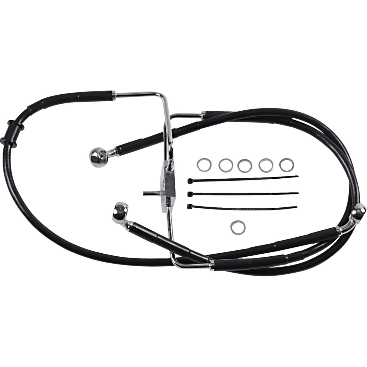 Drag Specialties Extended Length Stainless Steel Brake Line +6" Black For Harley 1200 Roadster 2016-2020