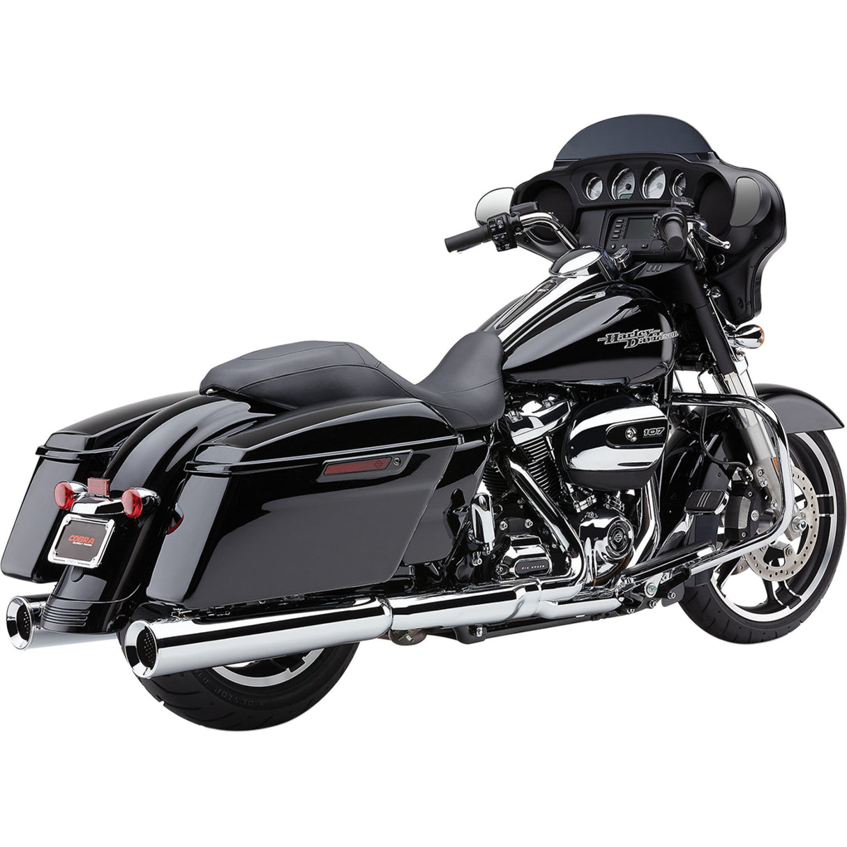 Cobra Powr-Flo Slip-On Mufflers Chrome - 6214 For Harley Touring 2017-2023