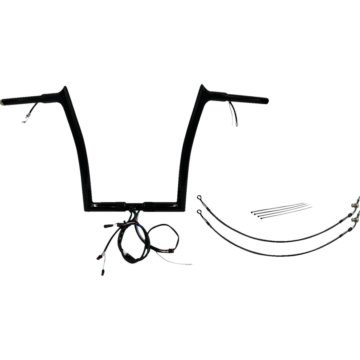 FAT Baggers INC. EZ Install Wired 1-1/4" Pointed Top Handlebar Kit 14" Black - 902914-B For Harley Road Glide 2016-2020