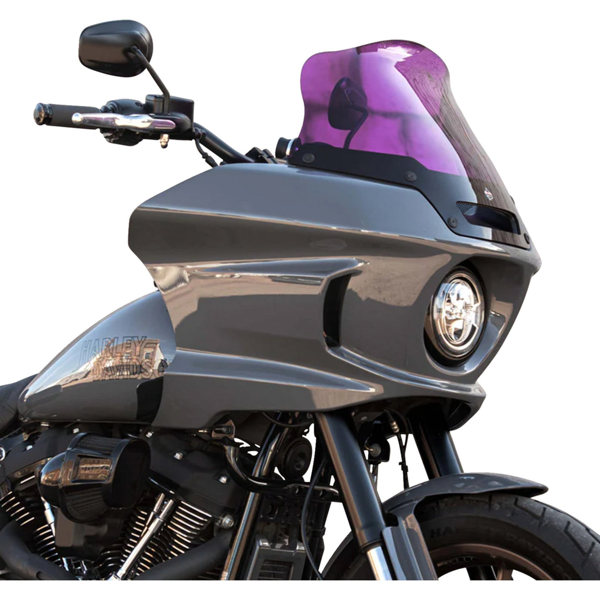 Klock Werks Kolor Flare® Windshield 8" Purple - KWW-02-0634 For Harley Softail Low Rider 2022-2025
