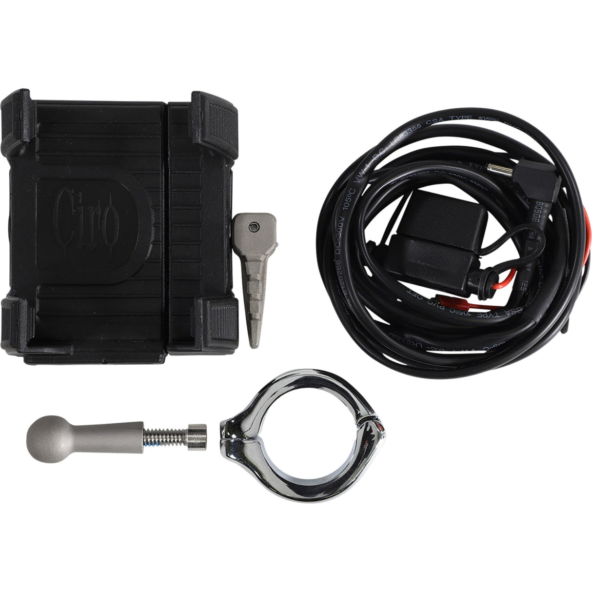 CIRO 4402-0593 50214 Smartphone/GPS Holder - 1-1/4" Handlebar Mount - Chrome