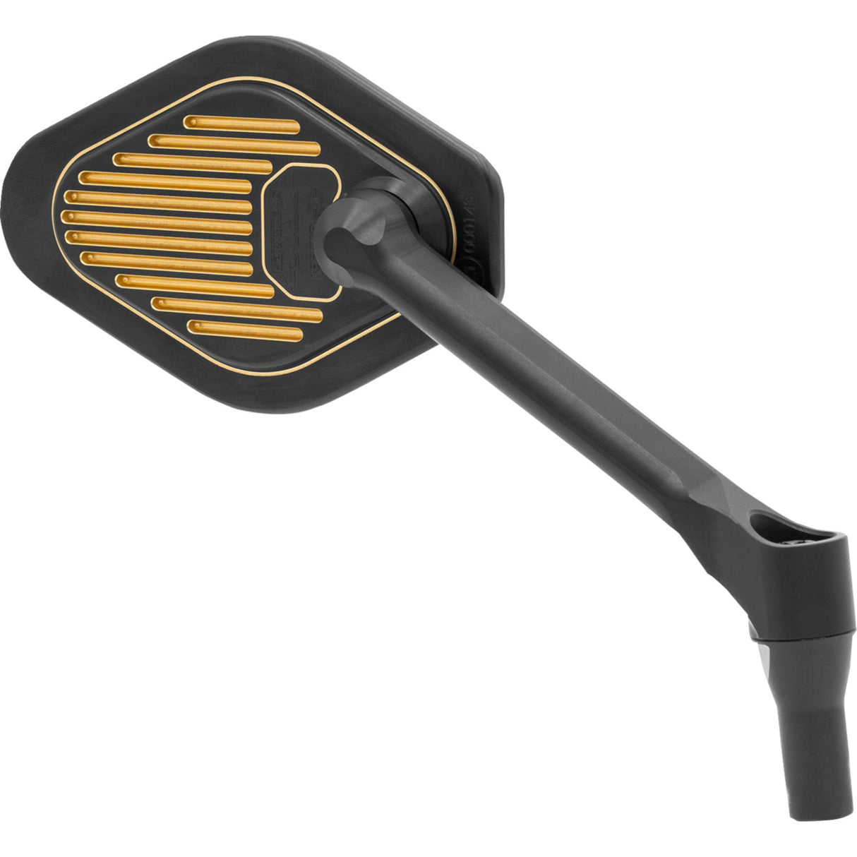 DRAG SPECIALTIES 0640-1867 Short Stem Adjustable Mirror Mirror - Adjustable - Black/Gold - Short Stem - Right