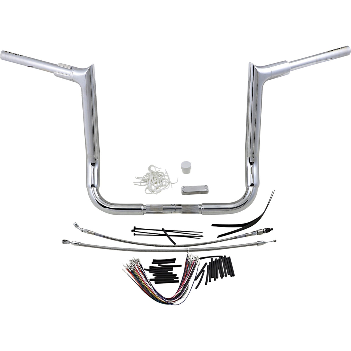 FAT Baggers INC. 1-1/2" EZ Install Pointed Top Handlebar Kit 14" Chrome - 809114 For Harley Touring 2008-2013