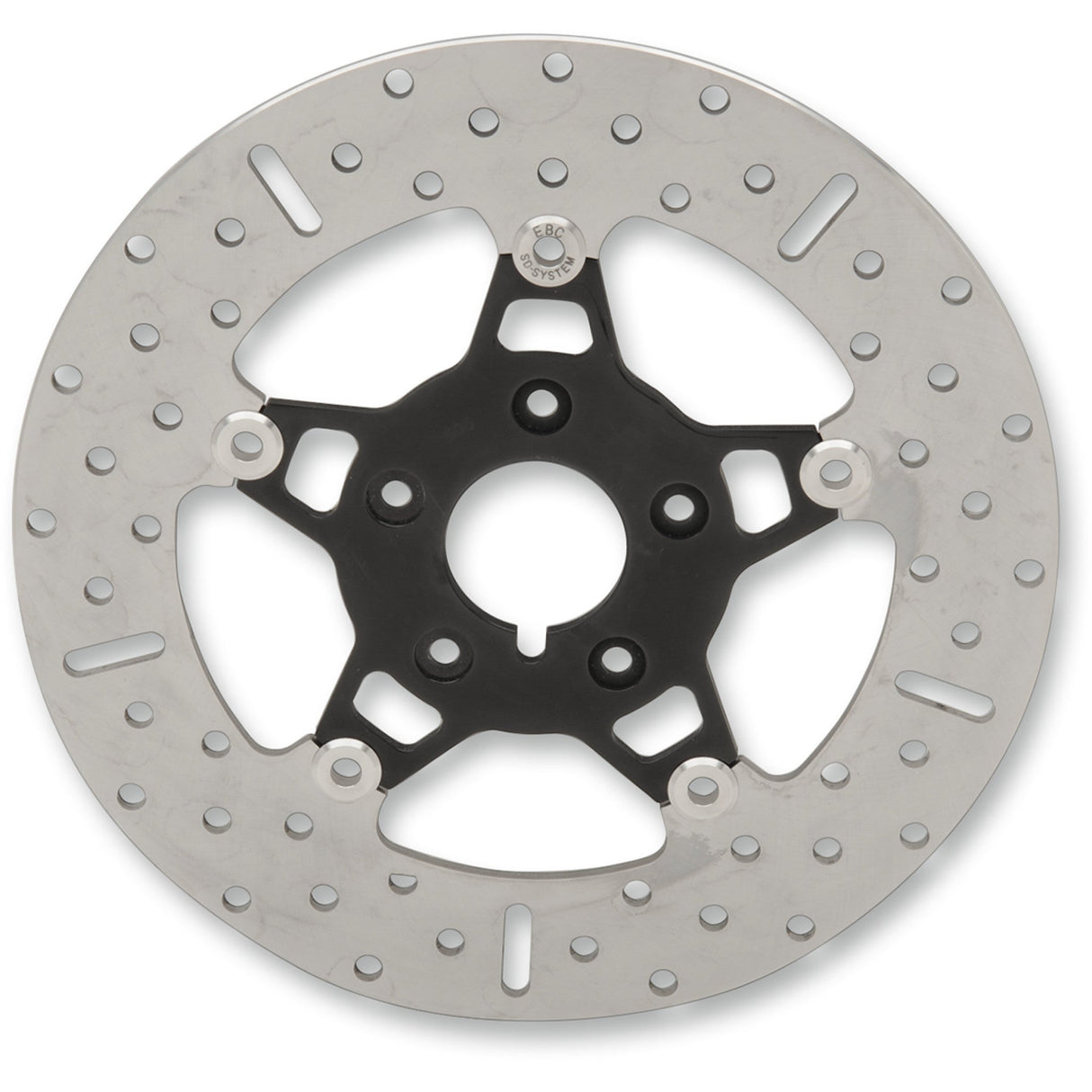 EBC FSD Series Stainless Steel Front Brake Rotor For Big Twins Black Carrier - FSD009BLK For Harley Motorcycles 1984-2005