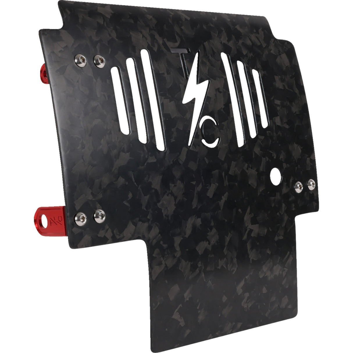 THRASHIN SUPPLY CO. 0506-2533 TSC-3035-2 Forged Carbon Fiber Skid Plate Skid Plate - Carbon Fiber/Forged - With Red Brackets - FLHX/FLTRX