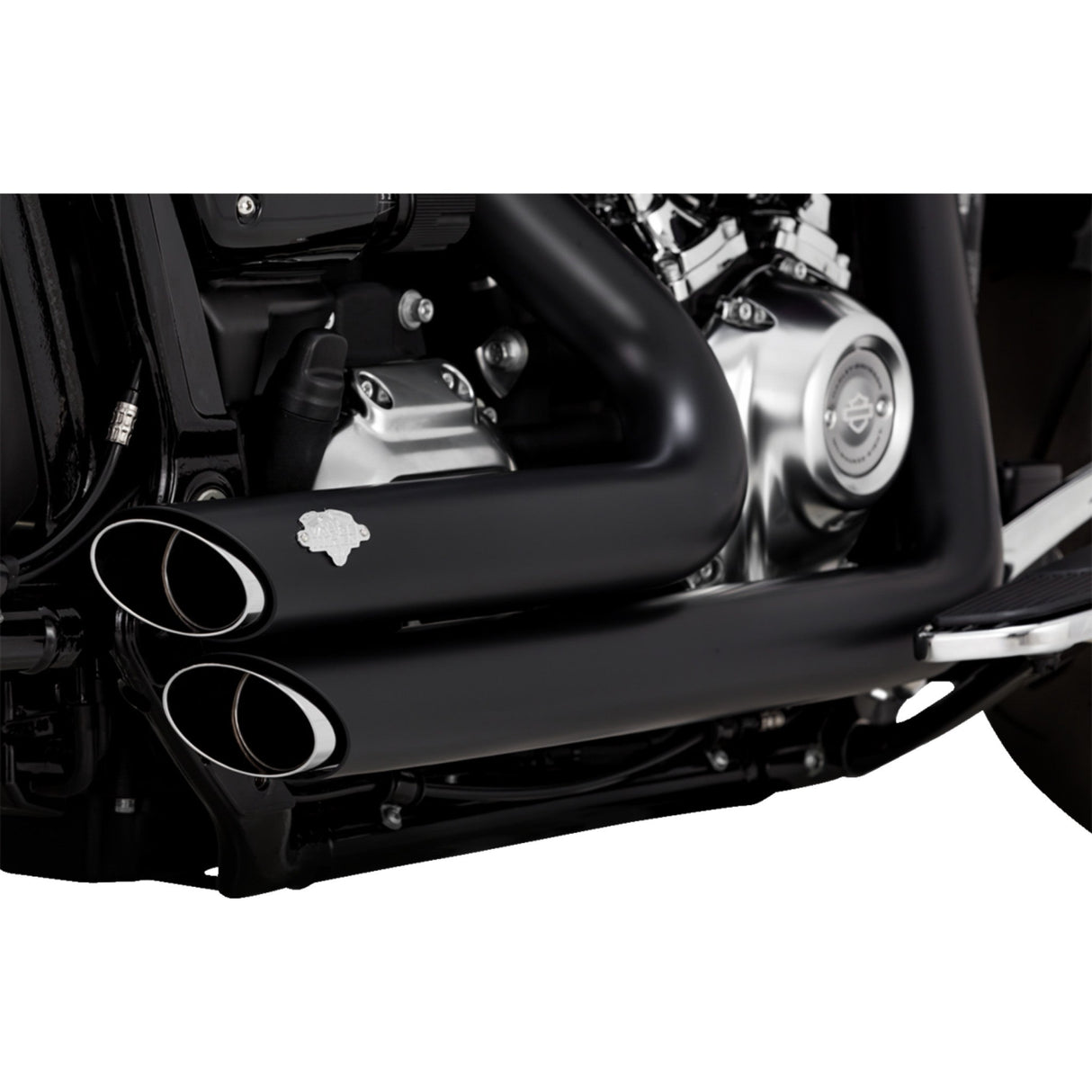 Vance & Hines Shortshots Staggered Exhaust System Black - 47335-22 For Harley Softail 2018-2022