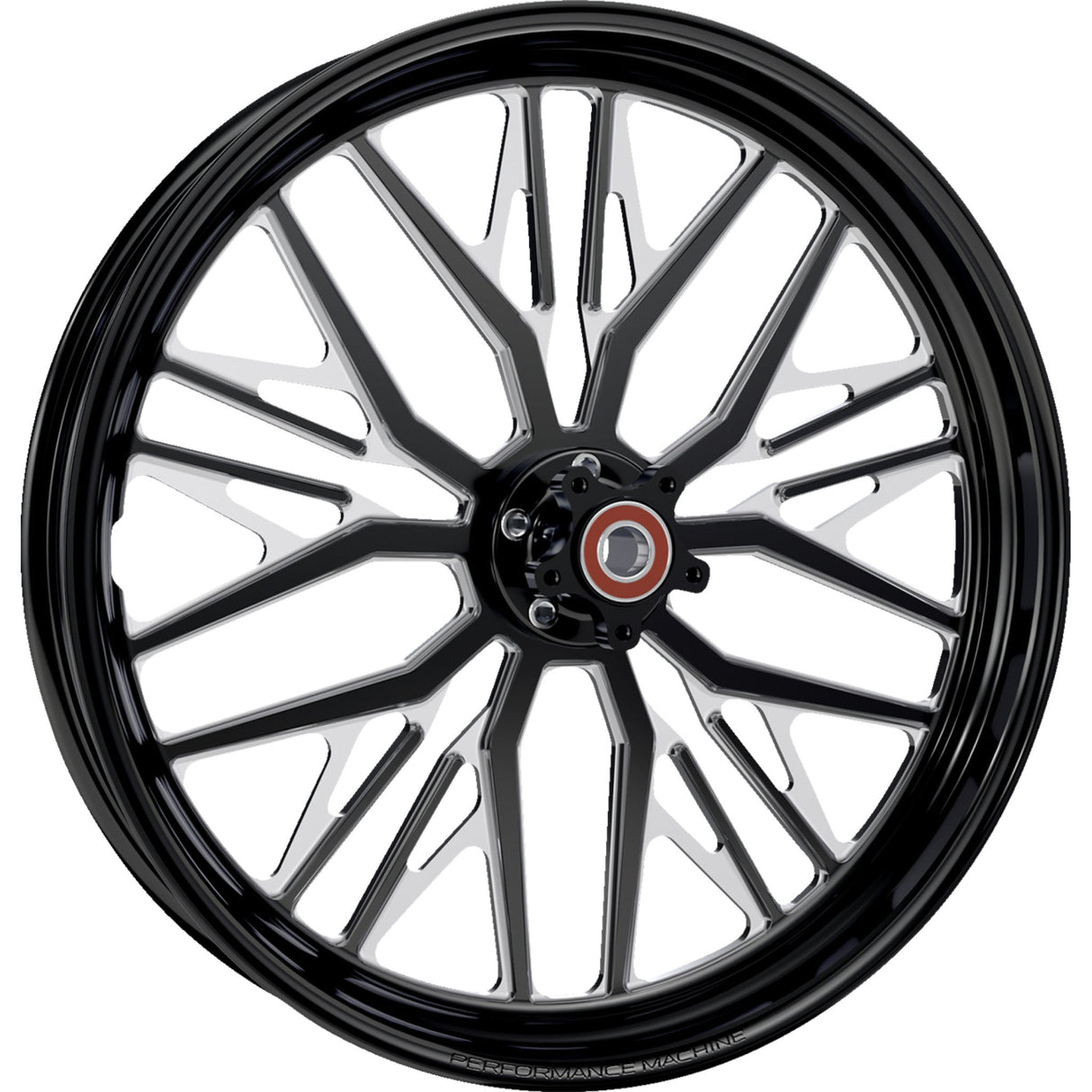 PERFORMANCE MACHINE (PM) 0201-2454 1202-7106R-NVSAJAP-B Front Nivis Wheel - Dual Disc/without ABS - Black/Contrast Cut Platinum - 21x3.5