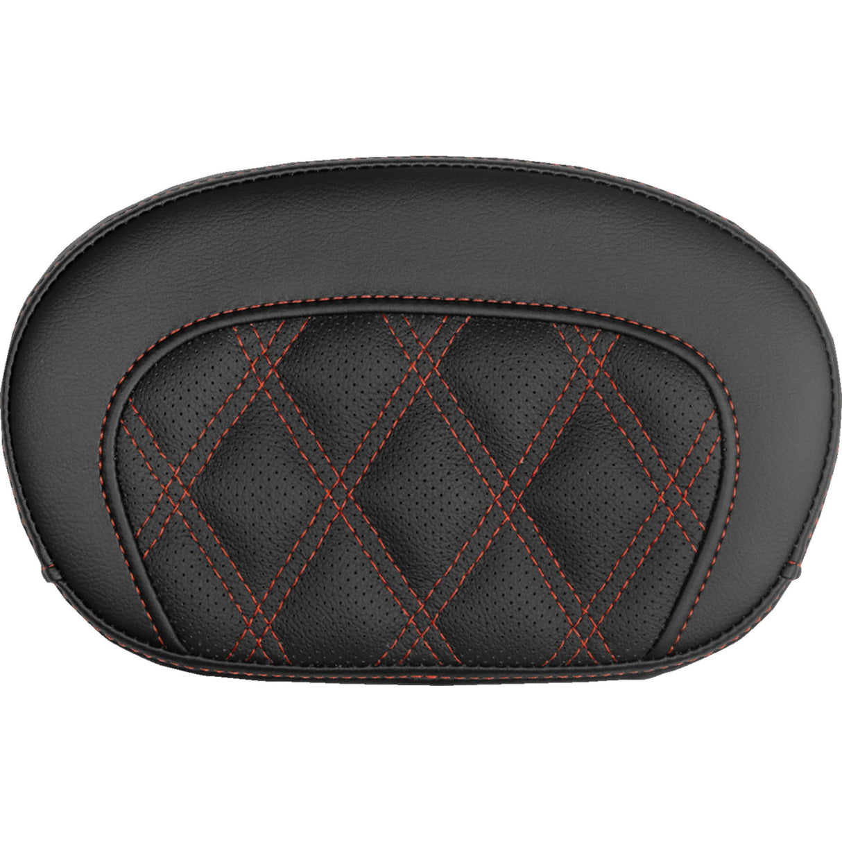 SADDLEMEN 0822-0734 061018404 Mini Contour Sissy Bar Pad lattice stitch - red stitch