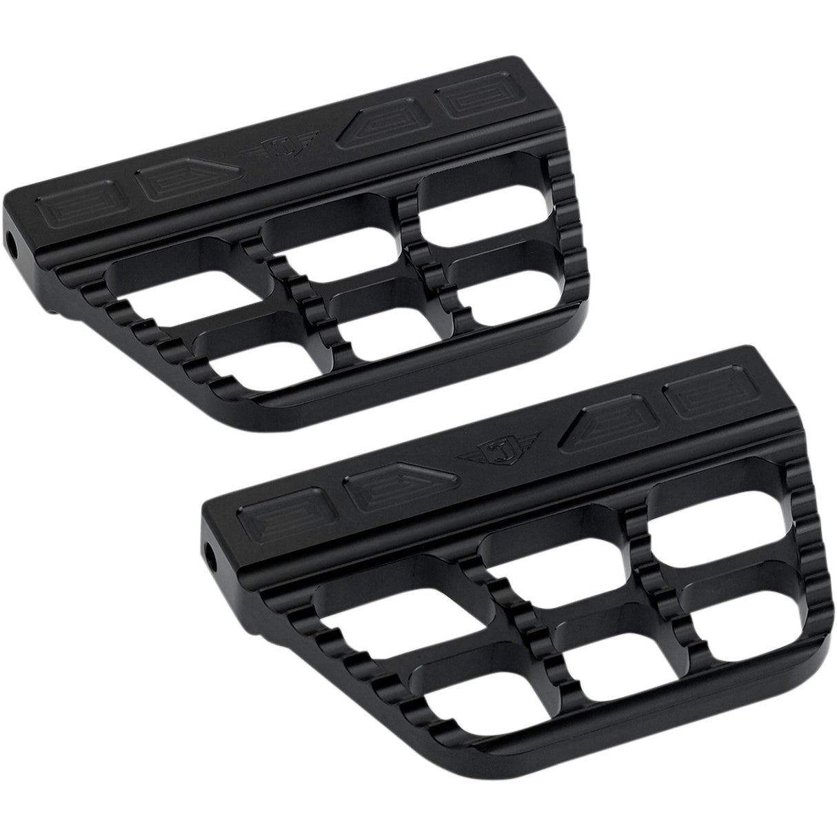 Joker Machine Serrated Passenger Floorboards Black - 08-645-1B For Harley Motorcycles 1987-2023