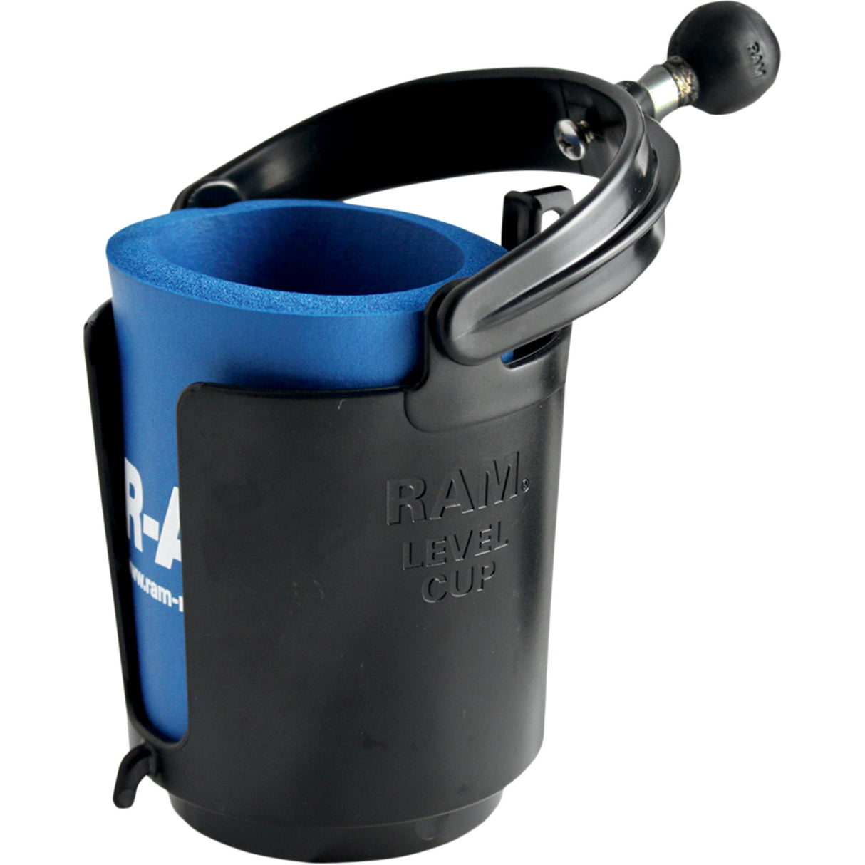 RAM MOUNTS 0603-0476 RAM-B-132BU Self-Leveling Cup Holder and Cozy with 1" Ball Cup Holder - Ball Mount