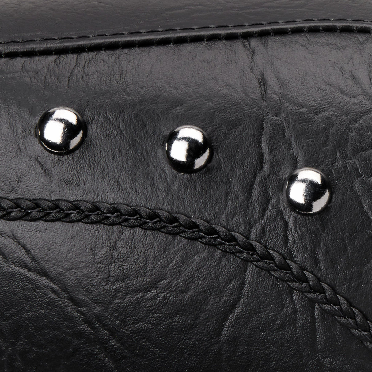 Mustang Wide Rear Seat Studded Black - 79486 For Harley Softail 2005-2015