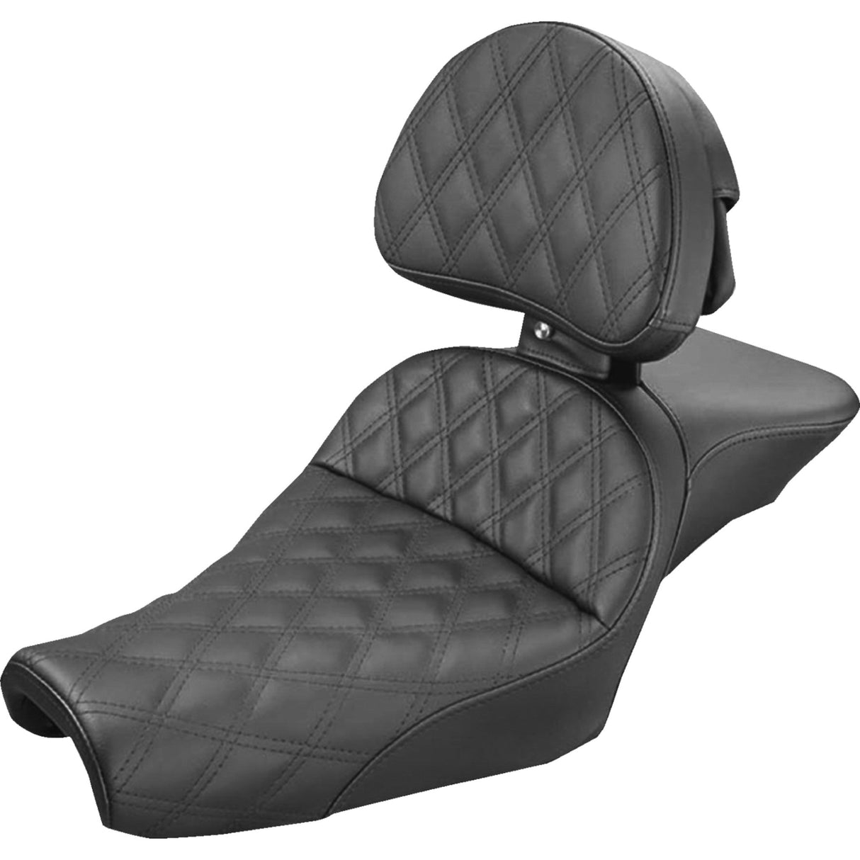 Saddlemen Explorer Seat With Backrest Lattice Stitched Black - 807-11-030LS For Harley Sportster 2004-2022 (3.3G Tank)