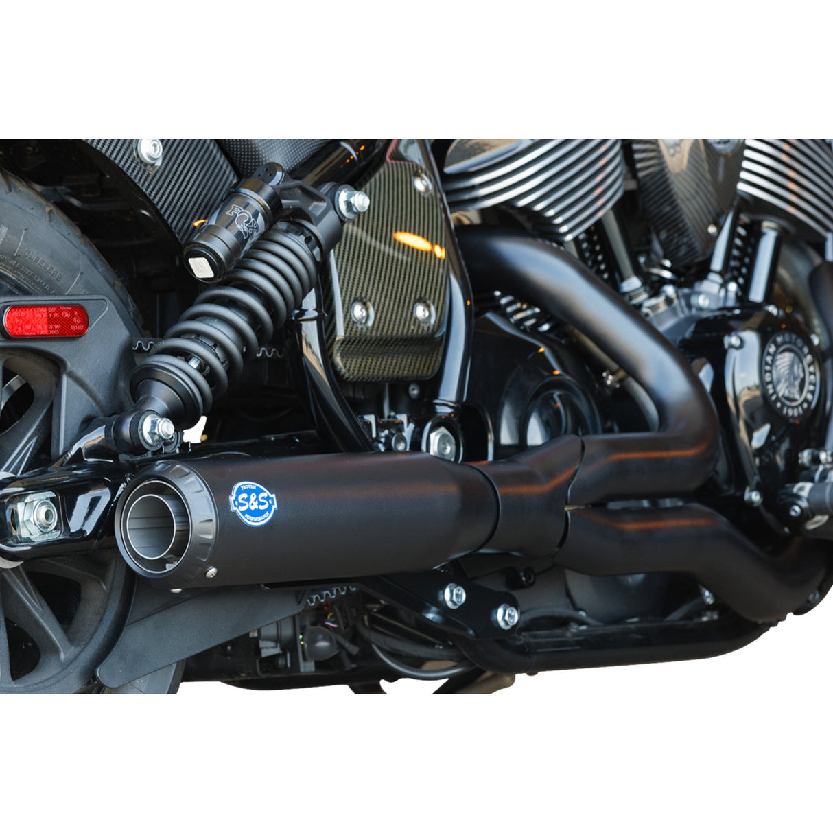 S&S Cycle 2-Into-1 Qualifier Exhaust System Guardian Black 49-State Indian Chief - 550-1116 For Indian 2022-2024