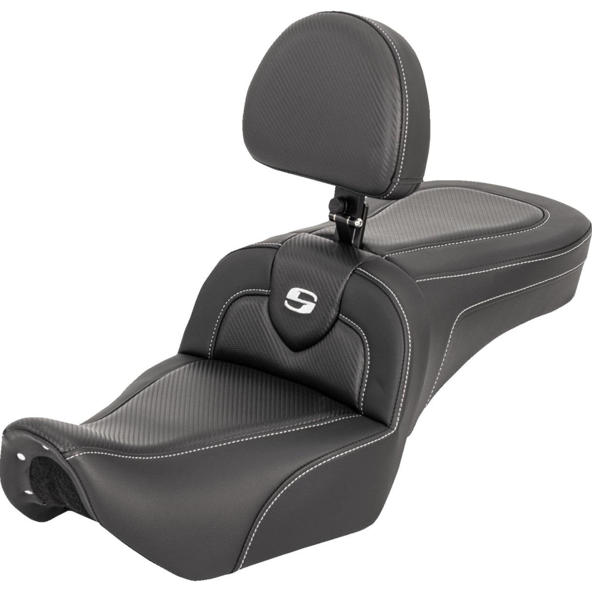 Saddlemen RoadSofa™ Seat With Backrest Carbon Fiber - 822-11-185BR For Harley Sportster 2022-2026