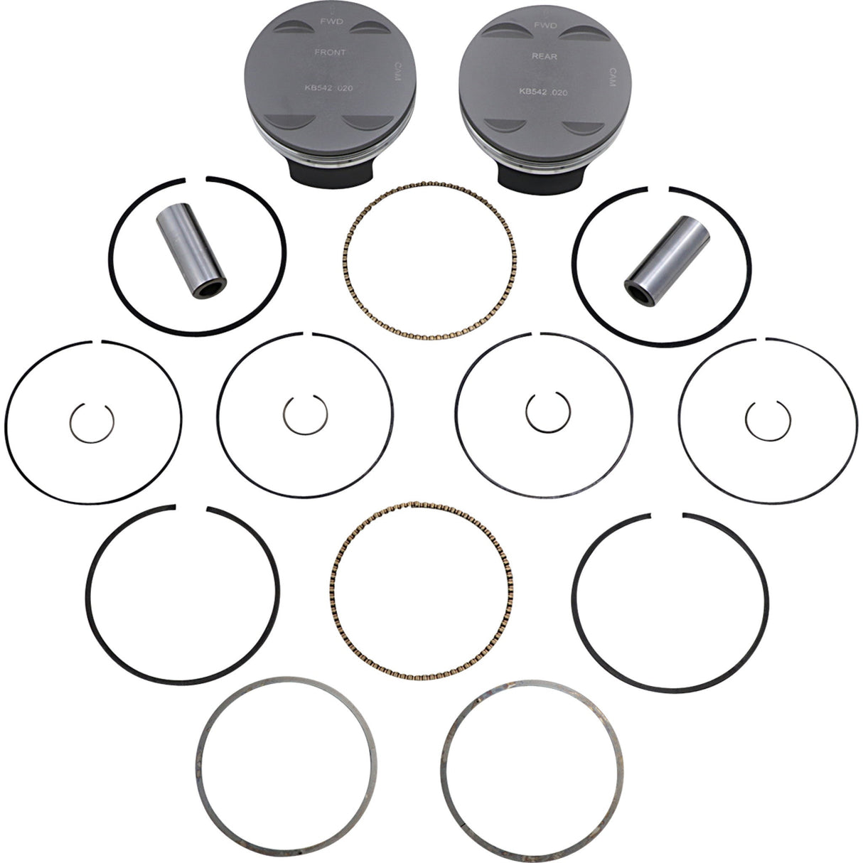KB Performance Super-Duty Piston Kit 4.125" +0.020" 11.0:1 CR 114"/117" Bored to 120" M8 - KB542LCA.020 For Harley Motorcycles 2017-2026