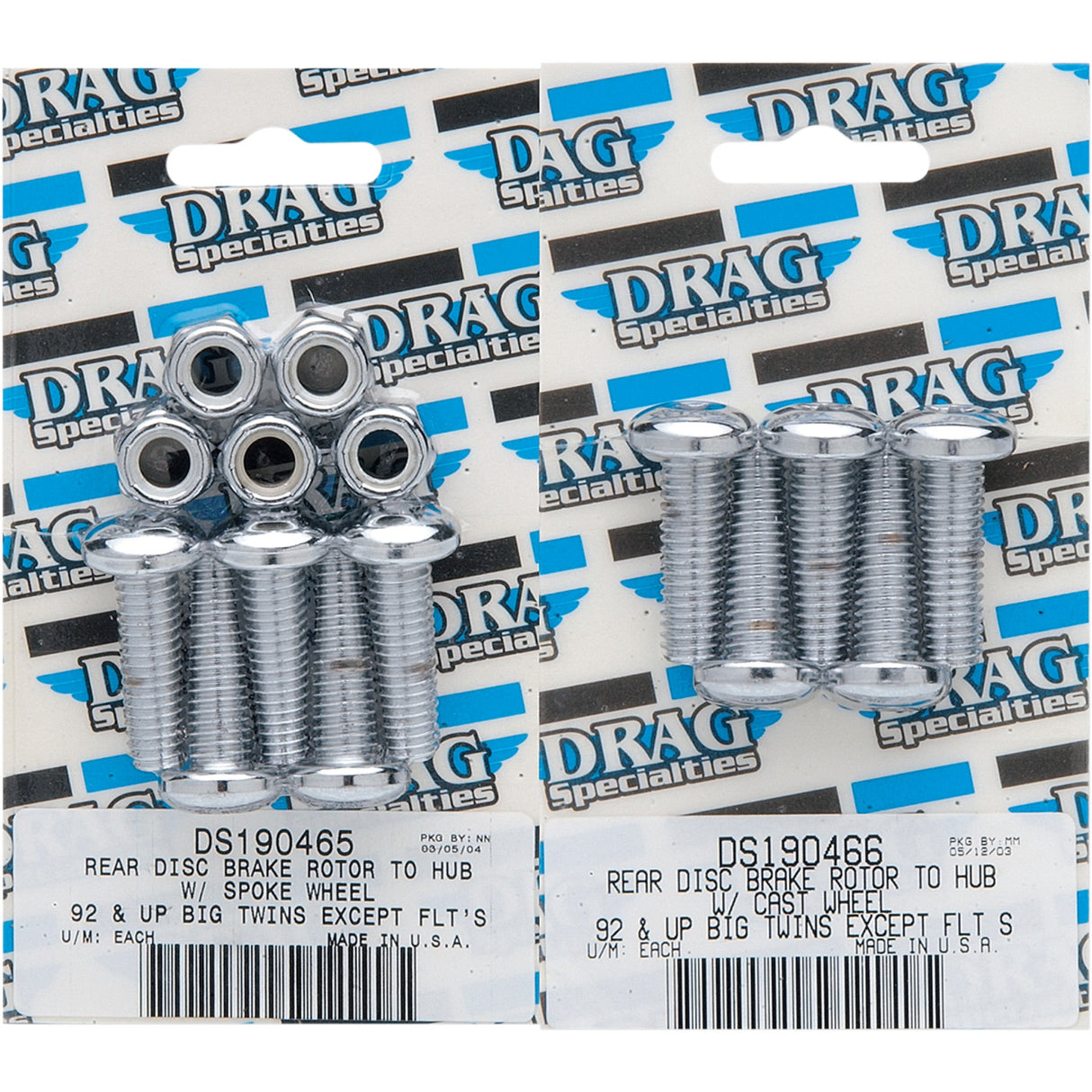 Drag Specialties Disc Brake Hub Mounting Kit Rotor Spoke Rear For Harley Motorcycles 1987-2009