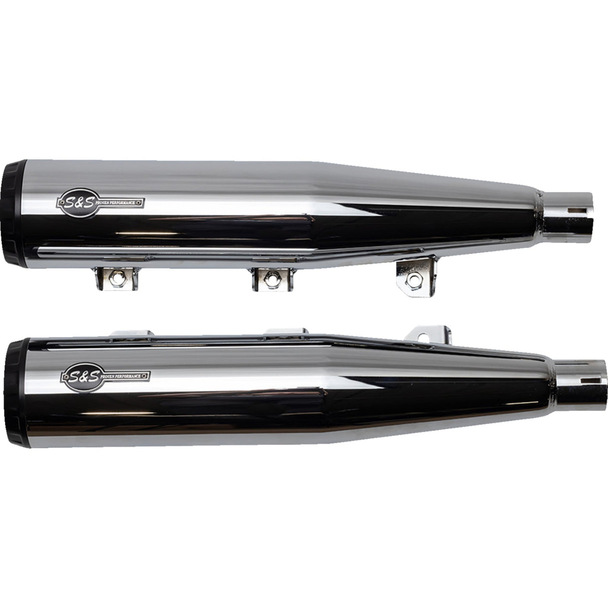 S&S Cycle Grand National Slip-On Mufflers Chrome Race Only - 4110-156-R For Indian Scout 2019-2023
