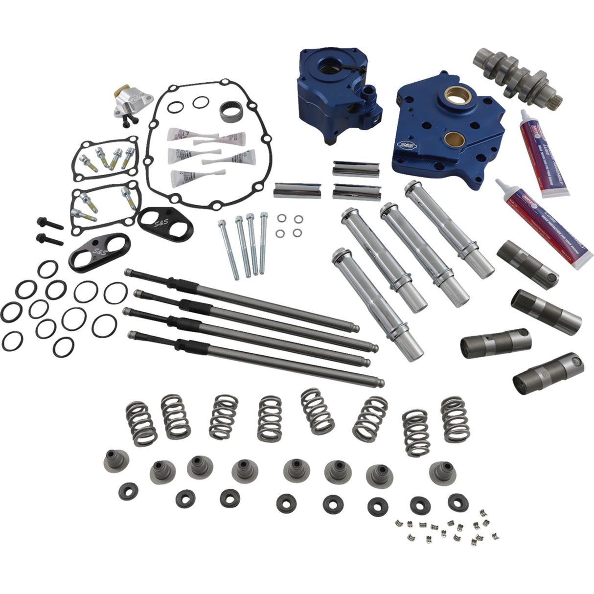 S&S CYCLE 0925-1671 310-1118B Cam Chest Kit for M8 Cam Chest Kit - Oil Cooled - Chain Drive - 540 Cam - Chrome Pushrod Tubes - M8