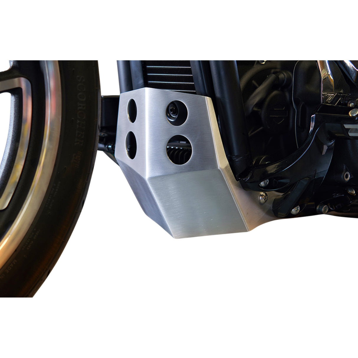 Speed Merchant Skid Plate Aluminum Dyna - SM-DSP91-05BR For Harley Dyna 1991-2005