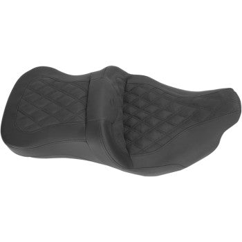 Saddlemen Heated Roadsofa™ Lattice Stitched Seat Without Backrest Full Lattice Stitch Heated - 808-07B-182HCT For Harley Touring 2008-2025