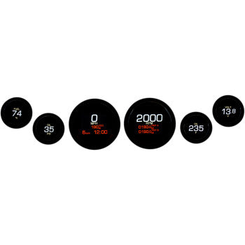Dakota Digital Six-Gauge MLX Series Kit Black Bezel - MLX-8604-K For Harley Touring 2004-2013