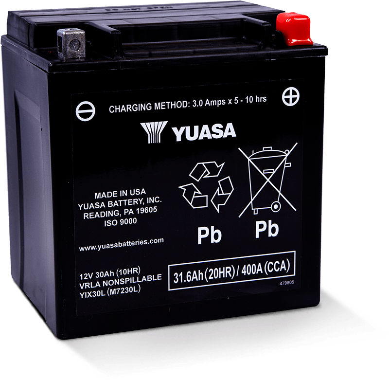 Yuasa Battery YUAM7230L Yuasa YIX30L Maintenance Free AGM 12-Volt Battery