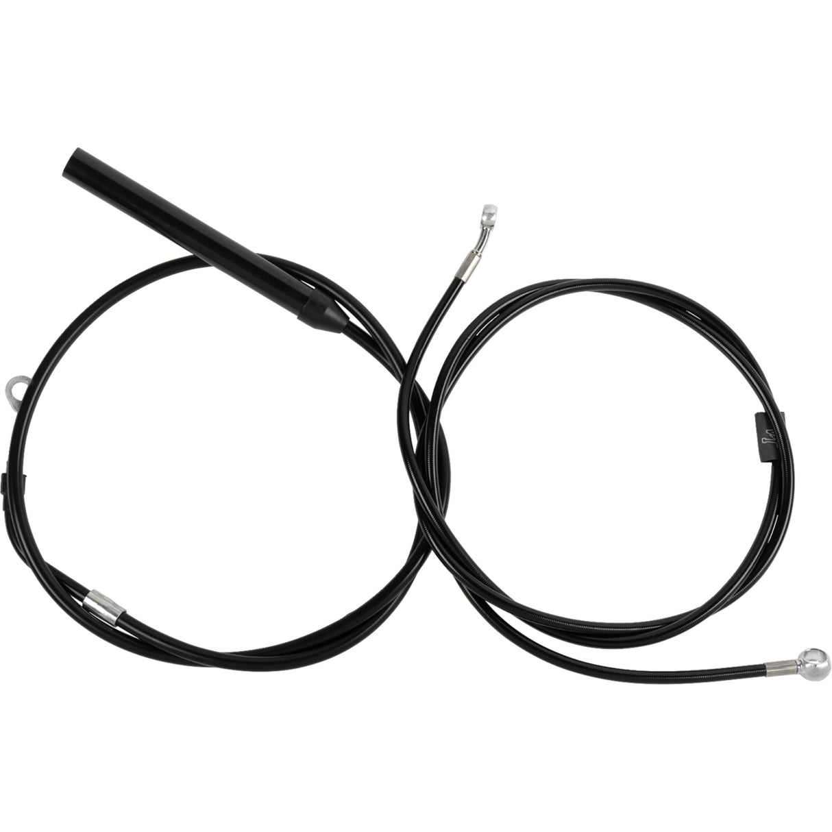 LA CHOPPERS 0662-1257 LA-8062KT-13B Standard Black Vinyl Braided Handlebar Cable/Brake Line Kit — Ape Hanger - 12" - 14" Ape Hanger Handlebars - Black Vinyl