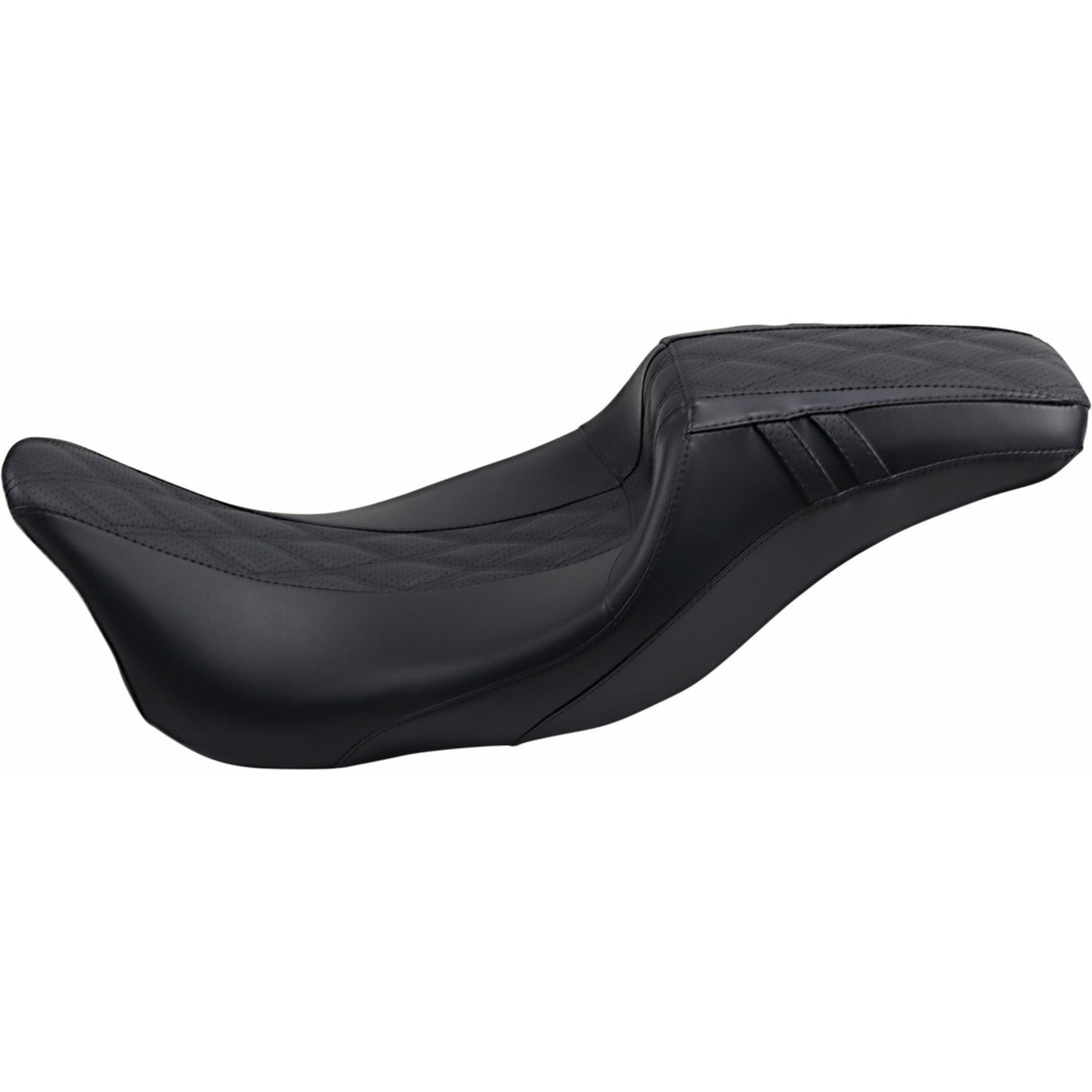 LePera Outcast Daddy Long Legs Seat Full-Length Without Backrest Black With Black Double Diamond - LK-987DLGT2 For Harley Touring 2008-2022