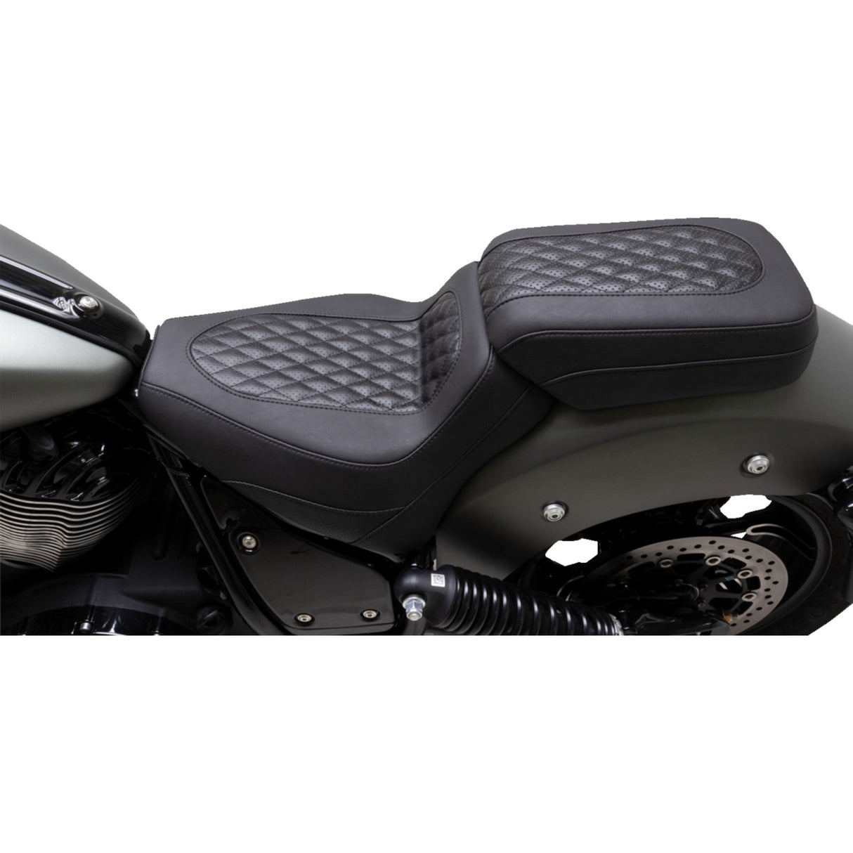Mustang Squareback Solo Seat Solo Black Diamond Stitch - 88201 For Indian 2022-2024