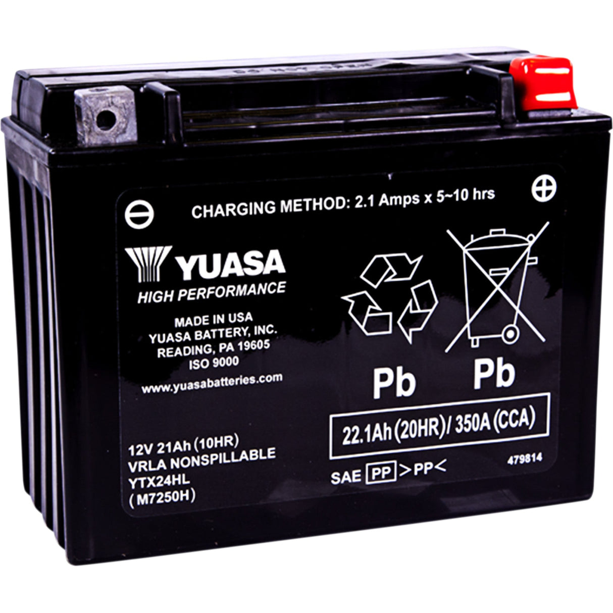 YUASA YTX24HL YUAM7250H High Performance AGM Maintenance-Free Battery AGM Battery - YTX24HL