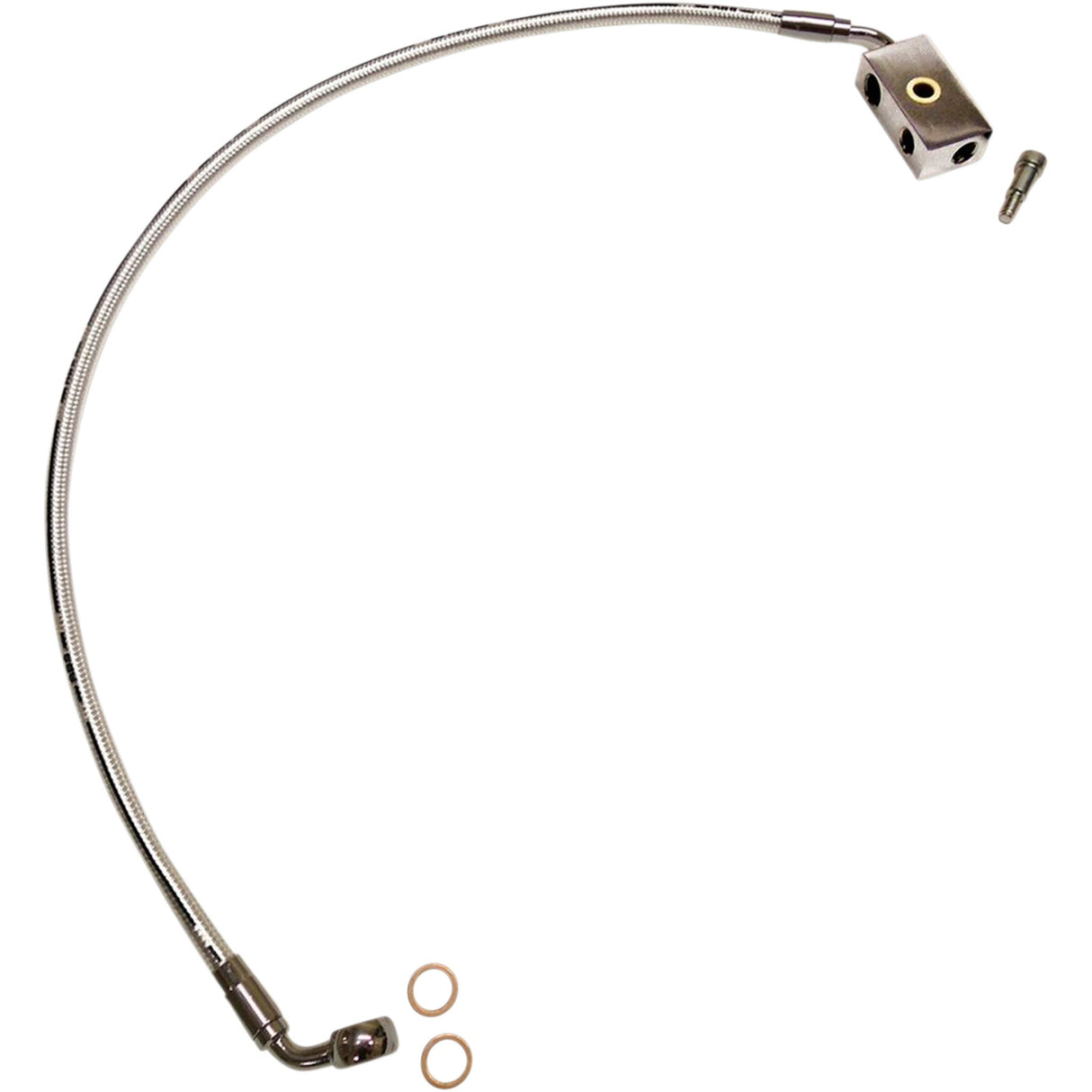 Magnum Shielding Designer Series Front Lower Brake Line Kit Sterling Chromite II - AS37027 For Harley Softail 2018-2024