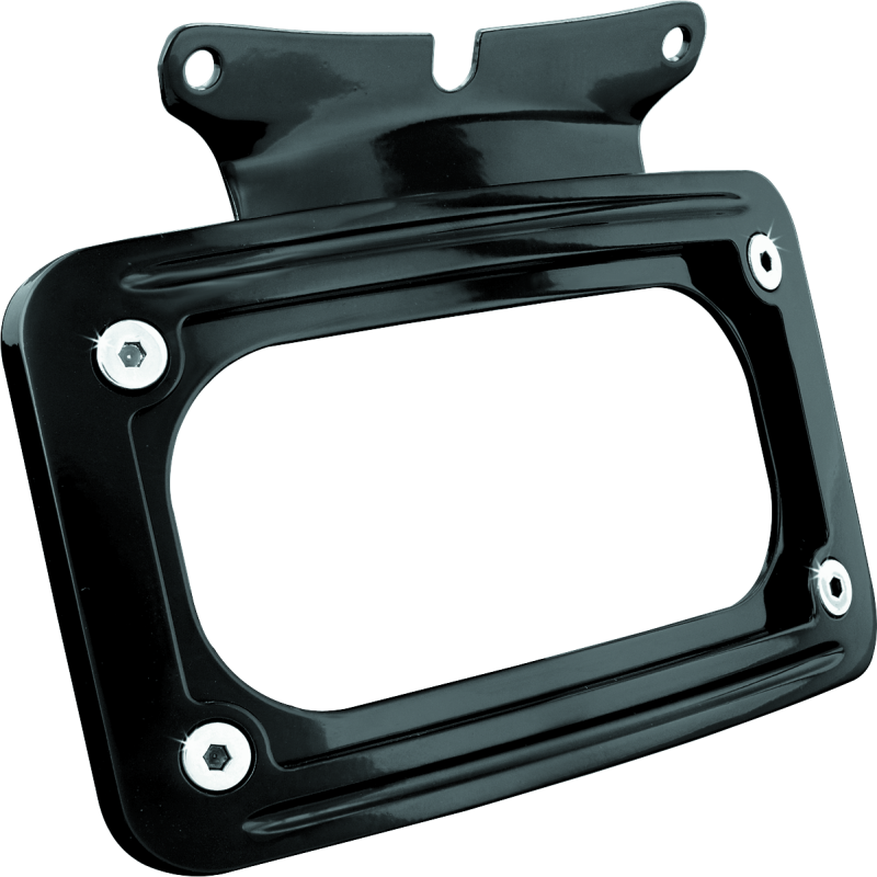 Kuryakyn Curved License Plate Mount Black - 3149 For Harley Touring 2006-2018