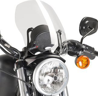 Puig Hi-Tech Parts Windscreen Naked NEW GEN Clear ` (EX 48) - 9283W For Harley Sportster 2004-2020
