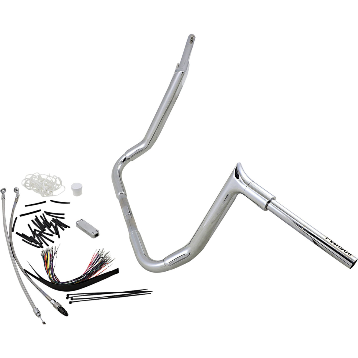 FAT Baggers INC. 1-1/2" EZ Install Pointed Top Handlebar Kit 14" Chrome - 809114 For Harley Touring 2008-2013