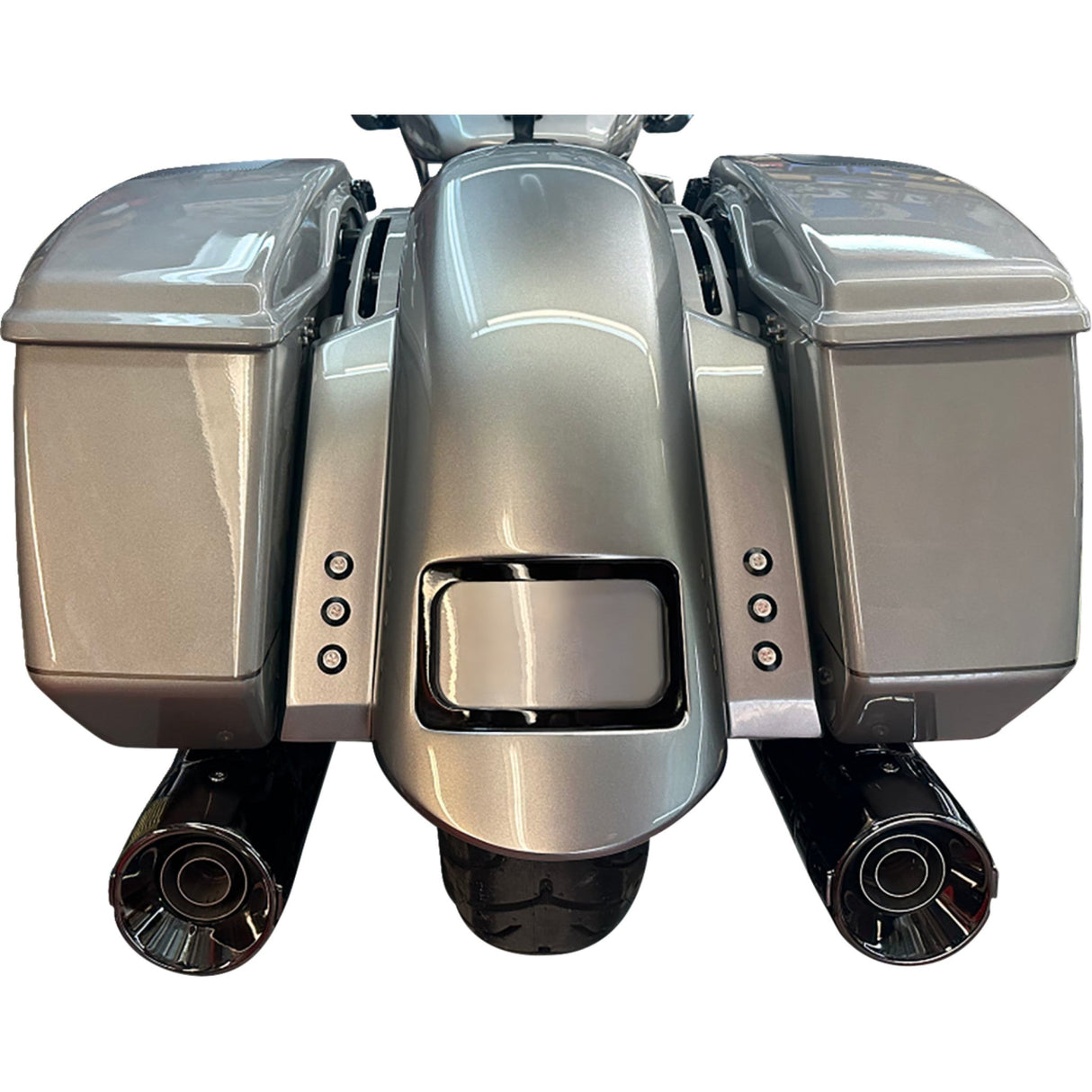 Paul Yaffe Bagger Nation Short Sport Rear Fender With Thunder Pods With Black Plate Frame With - RF-SS-3-THNDR-BLT-B For Harley Touring 2023-2026
