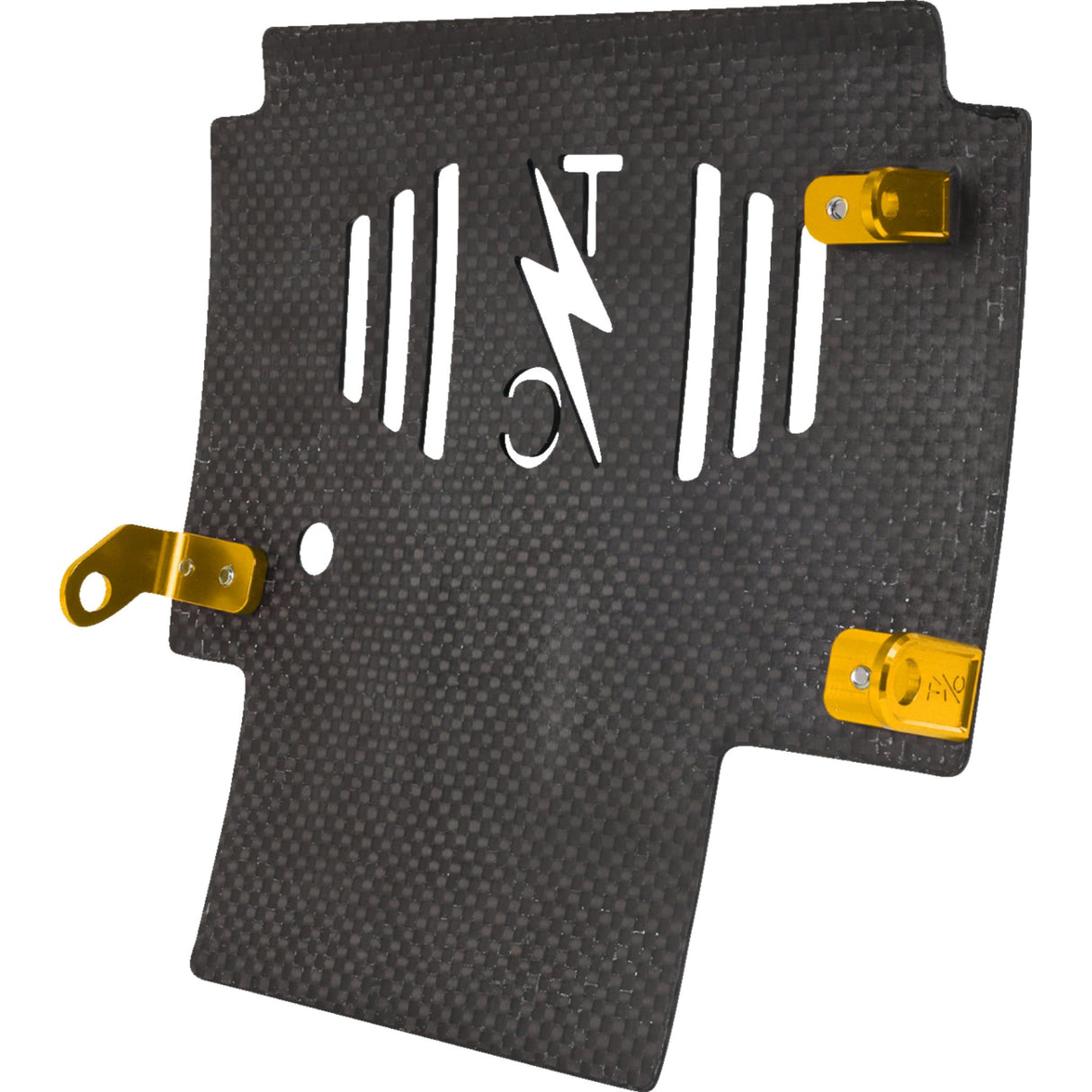 THRASHIN SUPPLY CO. 0506-2534 TSC-3035-5 Forged Carbon Fiber Skid Plate Skid Plate - Carbon Fiber/Forged - With Gold Brackets - FLHX/FLTRX